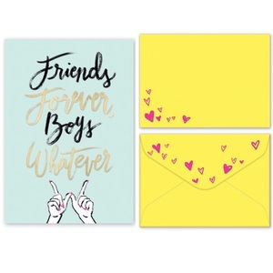 4/$15🌻3 Friends Forever Boys Whatever cards & env